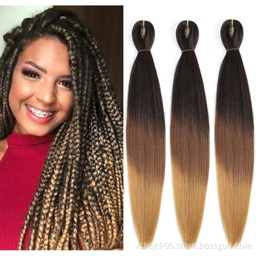 Synthetic Pre-stretched Braiding Hair Perm Yaki Braid Hair Bulk Jumbo Pre Stretched Braiding Hair Expression for Women